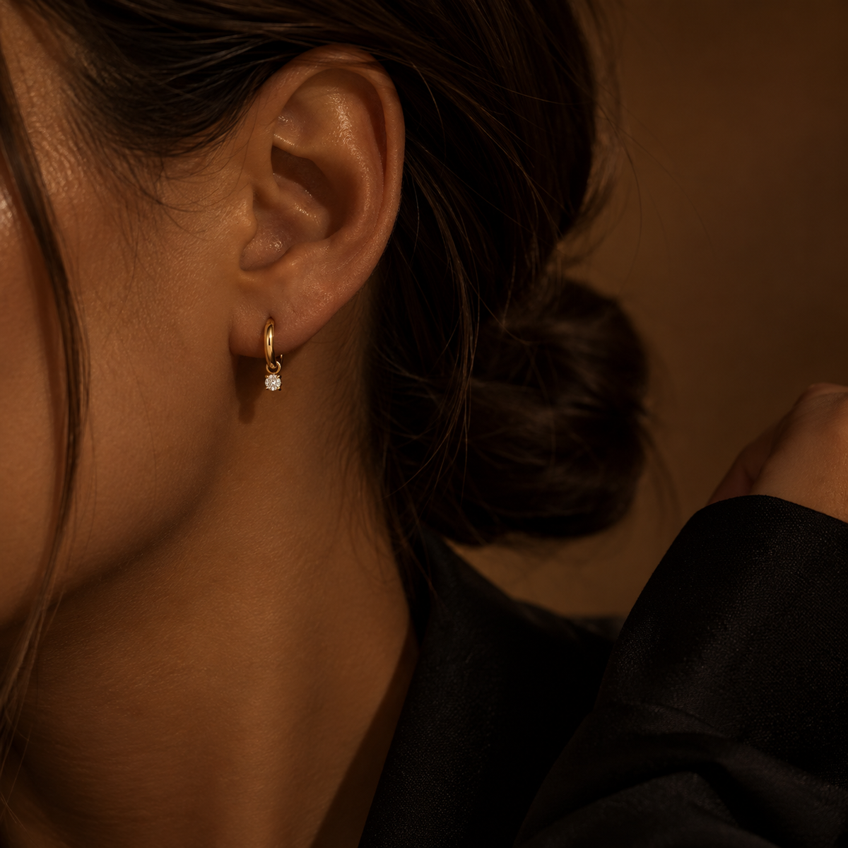 BOUCLE D'OREILLE AMBRÉ