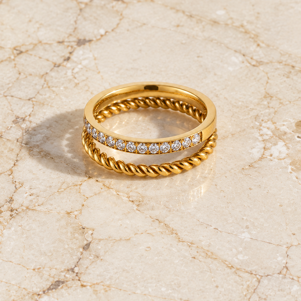 Bague Dorée d'Ambré